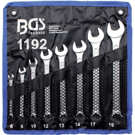 COMBINATION WRENCH SET IN CHROME VANADIUM, 8 PCS - 6-19 mm