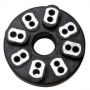 RUBBER JOINT VULCANIZED WITH 8 HOLES AND METAL BUSHINGS.