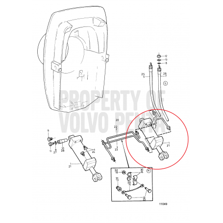 Tubo Cilindro Super. Trim piede 290 Volvo Penta 852830