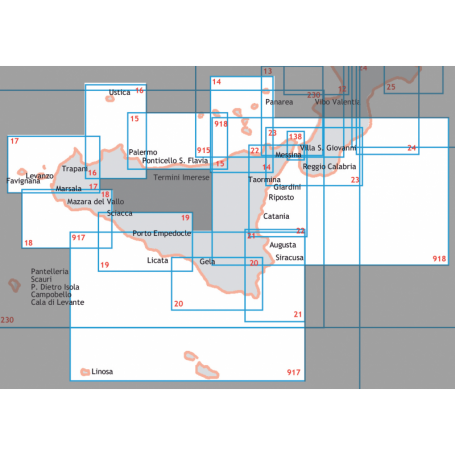 Nautical Chart from Capo Orlando to Capo Zafferano, Filicudi