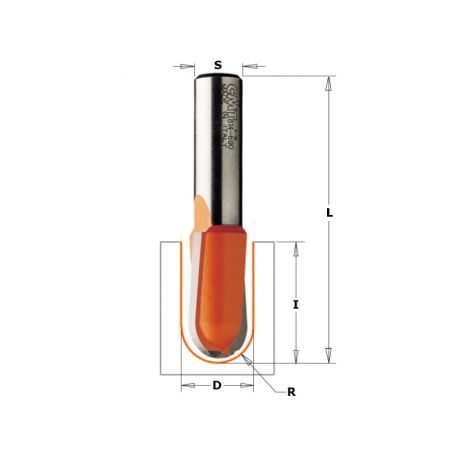 Convex radius cutter Hw Z2 S.6 D.16x9,5x51 R.8 DX