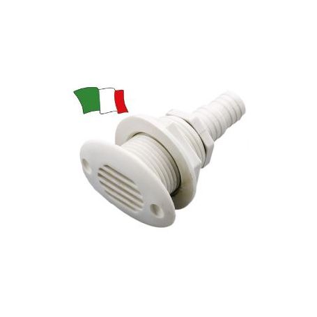 ABS vent white oval 90° hose holder