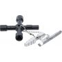 Universal cruciform spanner w/male square