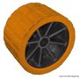 Side roller with technopolymer core and polypropylene/rubber composite exterior.