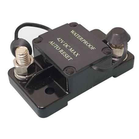 Stainless steel magnetothermal circuit breaker for winch, bow thruster, and gangway protection.