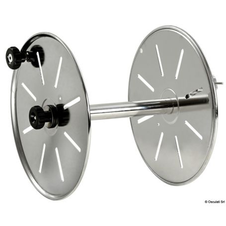 Polished stainless steel rope drum