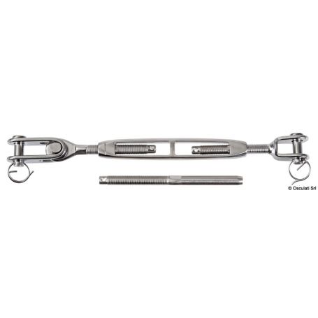 Tenditore per sartiame con cannula aperta in acciaio inox