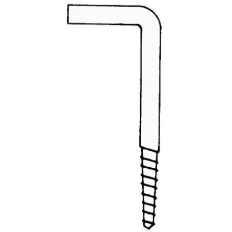L-shaped stainless steel hook with screw.