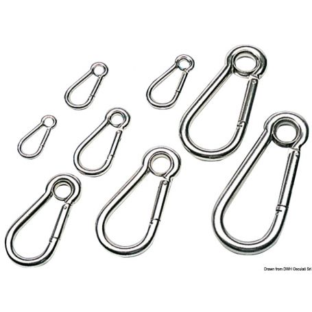 Mirror polished stainless steel AISI 316 carabiner