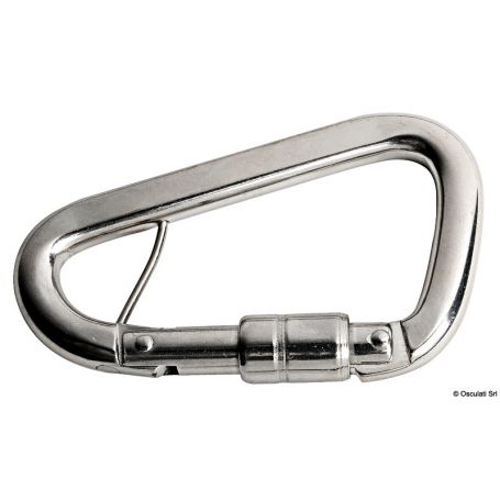 Moschettone in acciaio inox studiato appositamente per le cinture di sicurezza