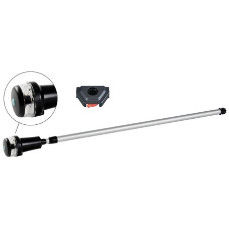 Autonomous multifunction LED streetlights on telescopic pole.