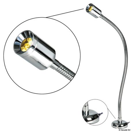 Adjustable LED spotlight for bed/headboard reading cards.