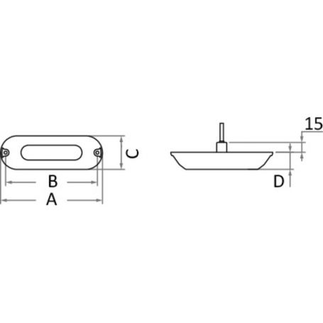 Underwater LED light for bathing platforms, stern mirrors, hulls, and cockpits.