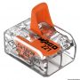 WAGOÂ® Series 221 Lever-Nuts with snap-in opening and clamping.