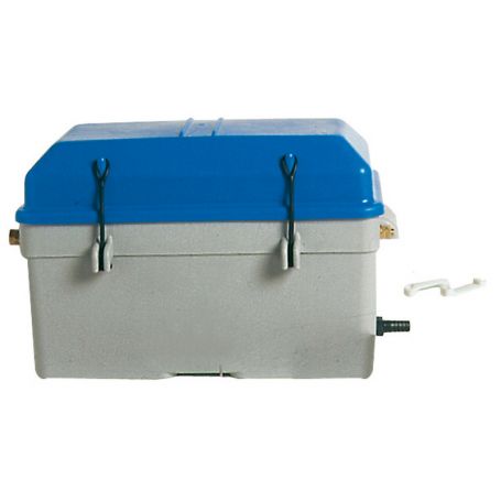 Waterproof battery compartment with ventilation.