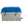 Waterproof battery compartment with ventilation.