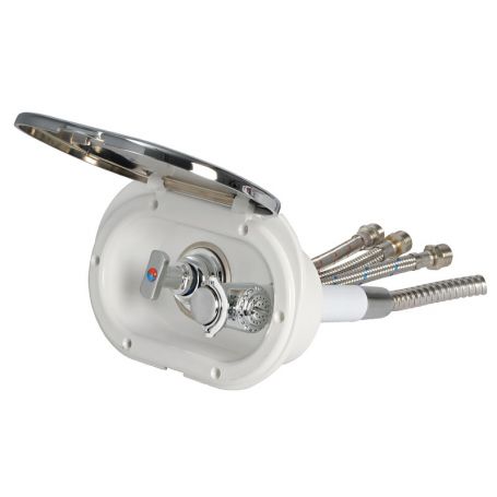Box doccia Oval con miscelatore e doccia a pulsante Mizar