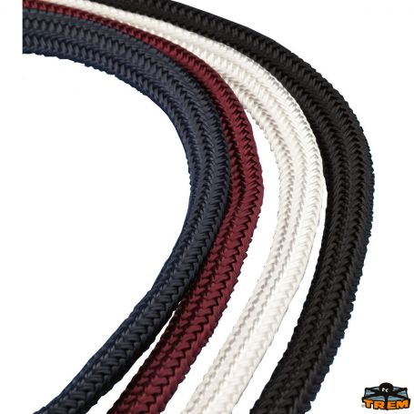 Black polyester flat braid, diameter 14 mm, for fenders