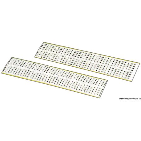 Numeri e lettere autoadesive neri su fondo bianco da 3 mm