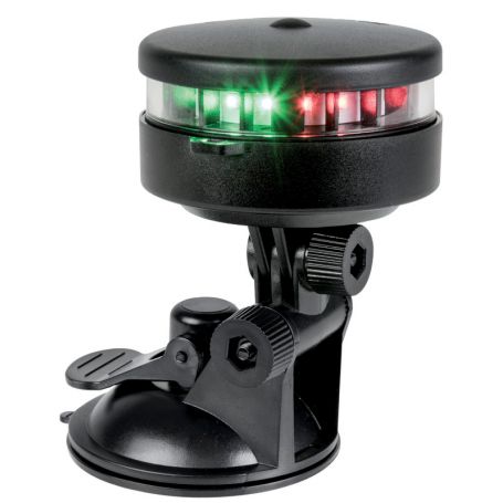 Portable two-colour street light with suction cup mount