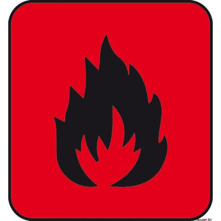 Fire hazard sticker (sheet of 10 logos)  25 x 27