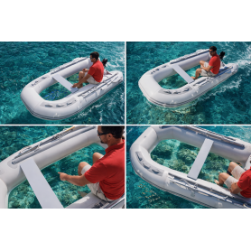 Tender inflatable boat Decktent Formentera 230 transparent straw