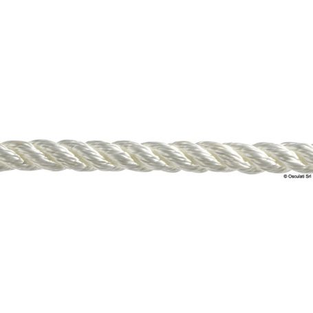 Twisted 3-ply polypropylene rope.