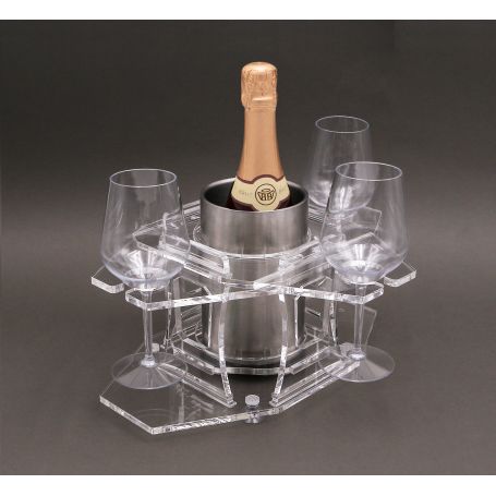 Set portabicchieri calici trasparente da 2 a 4