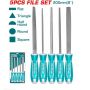 Set of 5 files with handles, 200 mm