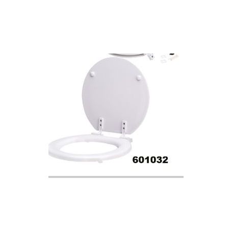 Replacement toilet seat in white lacquered wood