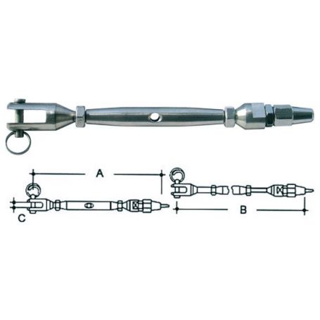 TENDITORE INOX PER CAVO DA MM.4  M 8