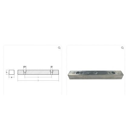 PIASTRA IN ZINCO SENZA INSERTO 230X30X25 F.8,5-10