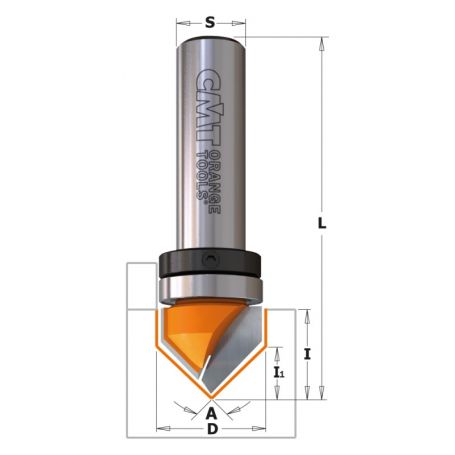 90° CUTTING MILLING CUTTER Z2 S6 D.19X15.8X55.5  RIGHT-HAND