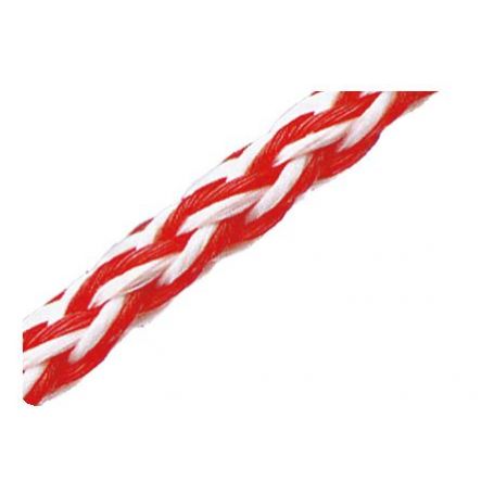 WHITE AND RED FLOATING BRAID, 6 MM DIAMETER