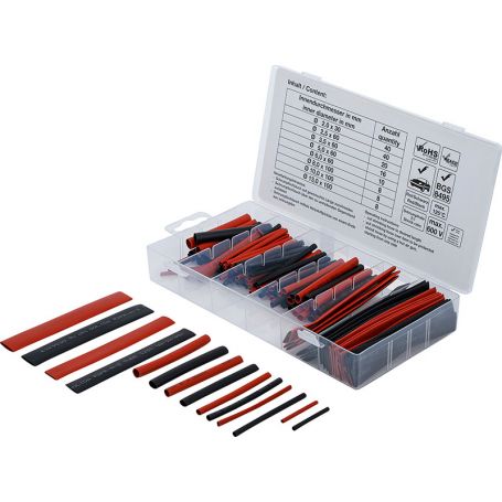 SET OF RED AND BLACK HEAT-SHRINK TUBING, 150 PCS