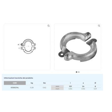 YANMAR TWO-PIECE ALUMINIUM CLAMP WITH INSERT