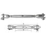 TENDITORE  INOX 316  2 FORCELLE mm.5