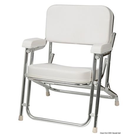 Captain's chair in anodized aluminum.