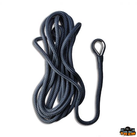 Blue spliced mooring line, high-tenacity, 24 x 15 metres