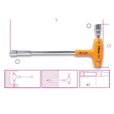 HEXAGONAL-POLYGONAL PIPE WRENCH KEY 941, SIZE 12.