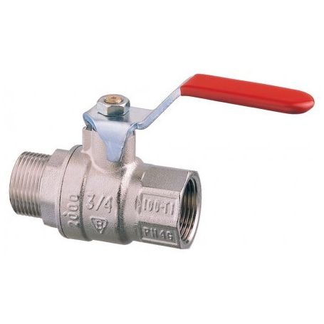 3/8" brass ball valve, full bore, female to male, PN40.