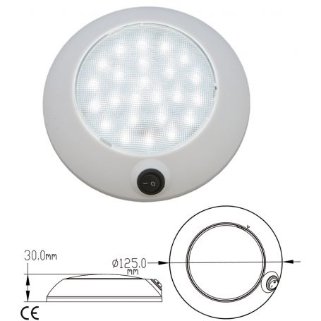 FLUSH MOUNT LED LAMP 12V 24 x 4.4 W ABS D.125 mm