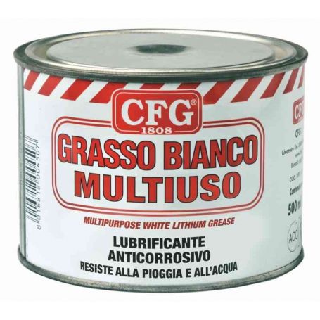 CFG White lithium multi-purpose grease, 500 ml can.