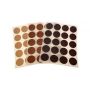 Self-adhesive cover caps, diameter 13 mm, beech wood color, pack of 25 pieces.