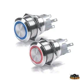 RED CROWN STAINLESS STEEL SWITCH 7A 12v (ON)-OFF