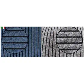 STRIPED BLUE - BLACK CARPET H.200 cm