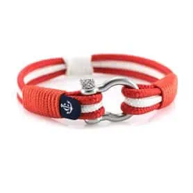 RED WHITE YACHTING BRACELET 3 THREADS SIZE 21