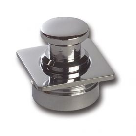 CHROME SQUARE BUTTON AND COLLAR, THICKNESS 19 mm.