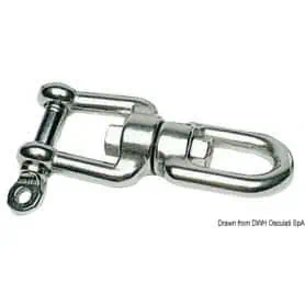 Mirror polished AISI 316 stainless steel swivel.