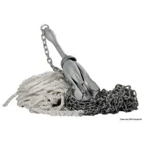 Anchor package: rope, chain, shackle, and anchor.